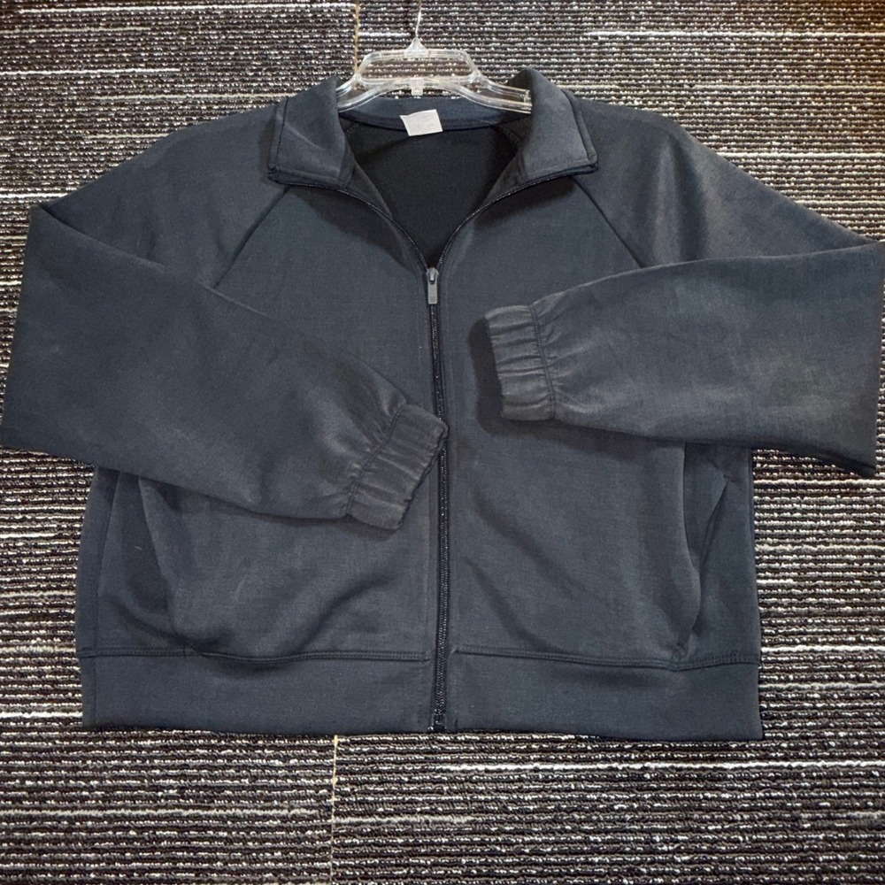 All in Motion Track Jacket Men M Black NEW Full Zip Mock Neck Raglan Stretch